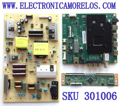 KIT DE TARJETA PARA TV INSIGNIA / MAIN (U)XLCB02K044 / 715GA715-M01-B00-005K / FUENTE (U)PLTVJY301XXGFCU / T-CON CV500U2-T01 / PANEL TPT500B5-U2T01.D REV:S02BE / MODELO NS-50F301NA22